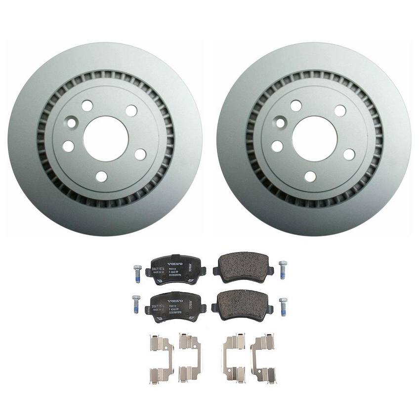 Volvo Disc Brake Pad and Rotor Kit - Rear (302mm) 31471033